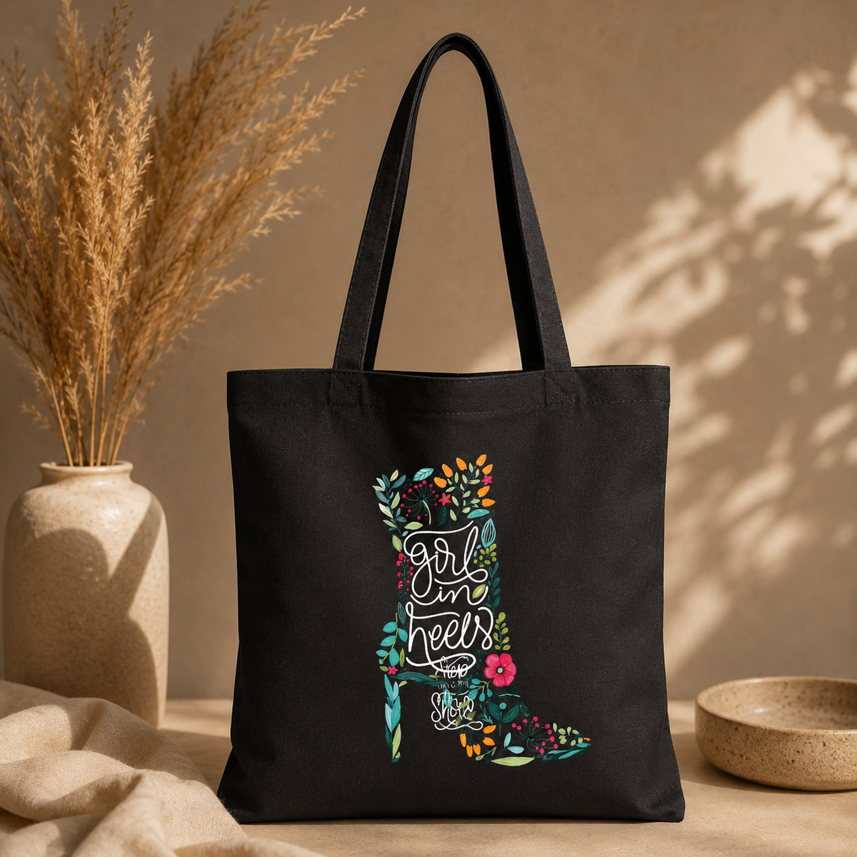 Girl in Heels Canvas  - Tote Bag 👠🌸