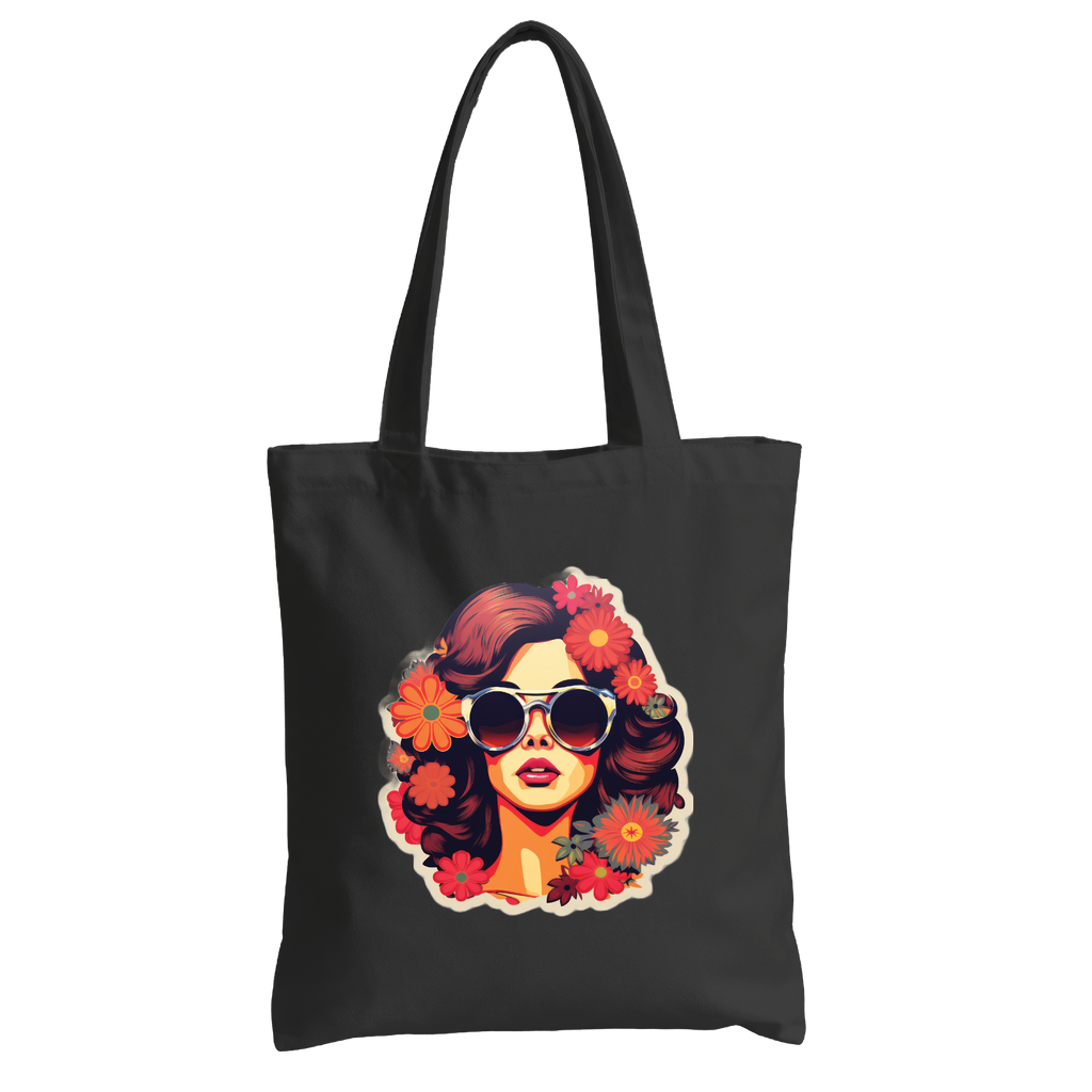 Stylish Floral Lady Canvas - Tote Bag 🌸🕶️