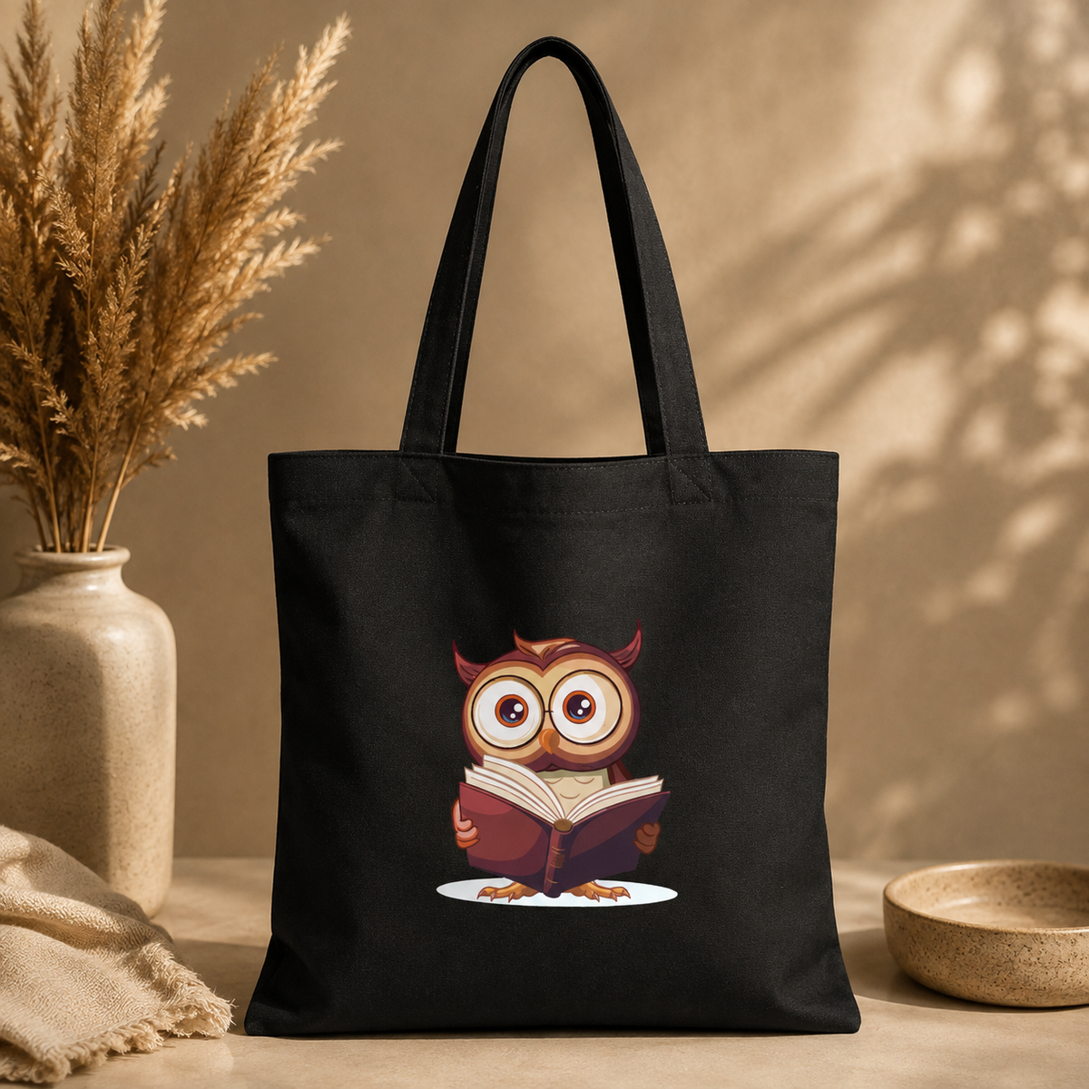 Wise Owl Reading Canvas - Tote Bag 🦉📚