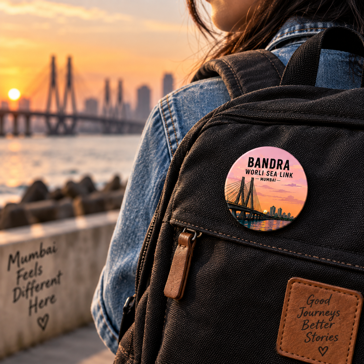 Round Pin Button Badge - Sea Link,Mumbai