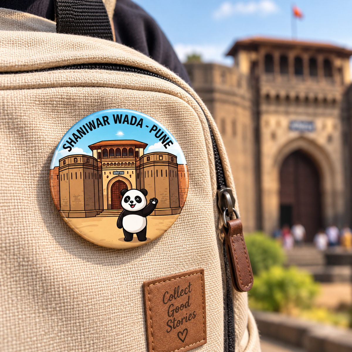 Round Pin Button Badge - Shaniwar Wada,Pune