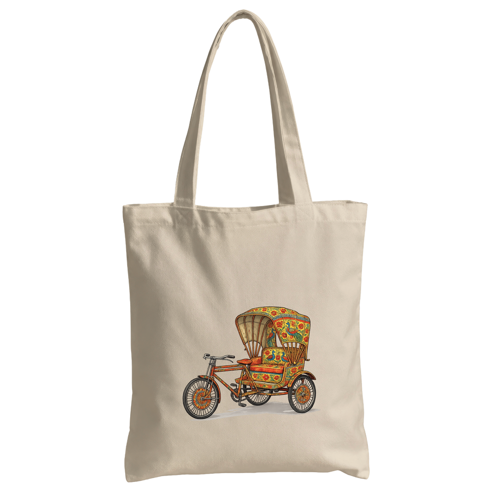 Vintage Rickshaw Canvas - Tote Bag 🚲🎨