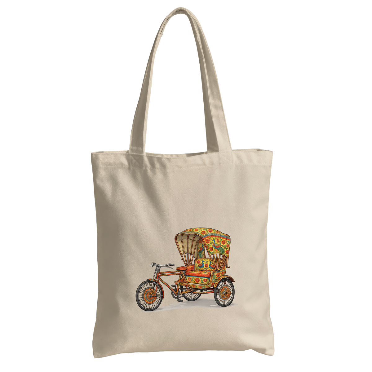 Vintage Rickshaw Canvas - Tote Bag 🚲🎨