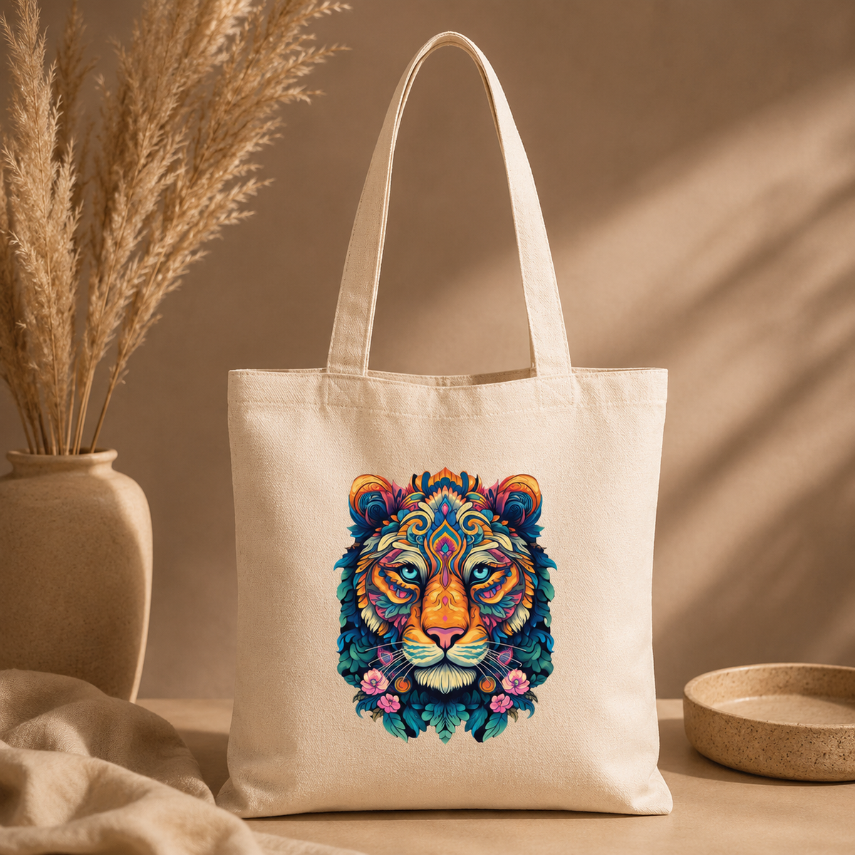 Tiger Art Canvas Tote Bag 🐅🎨