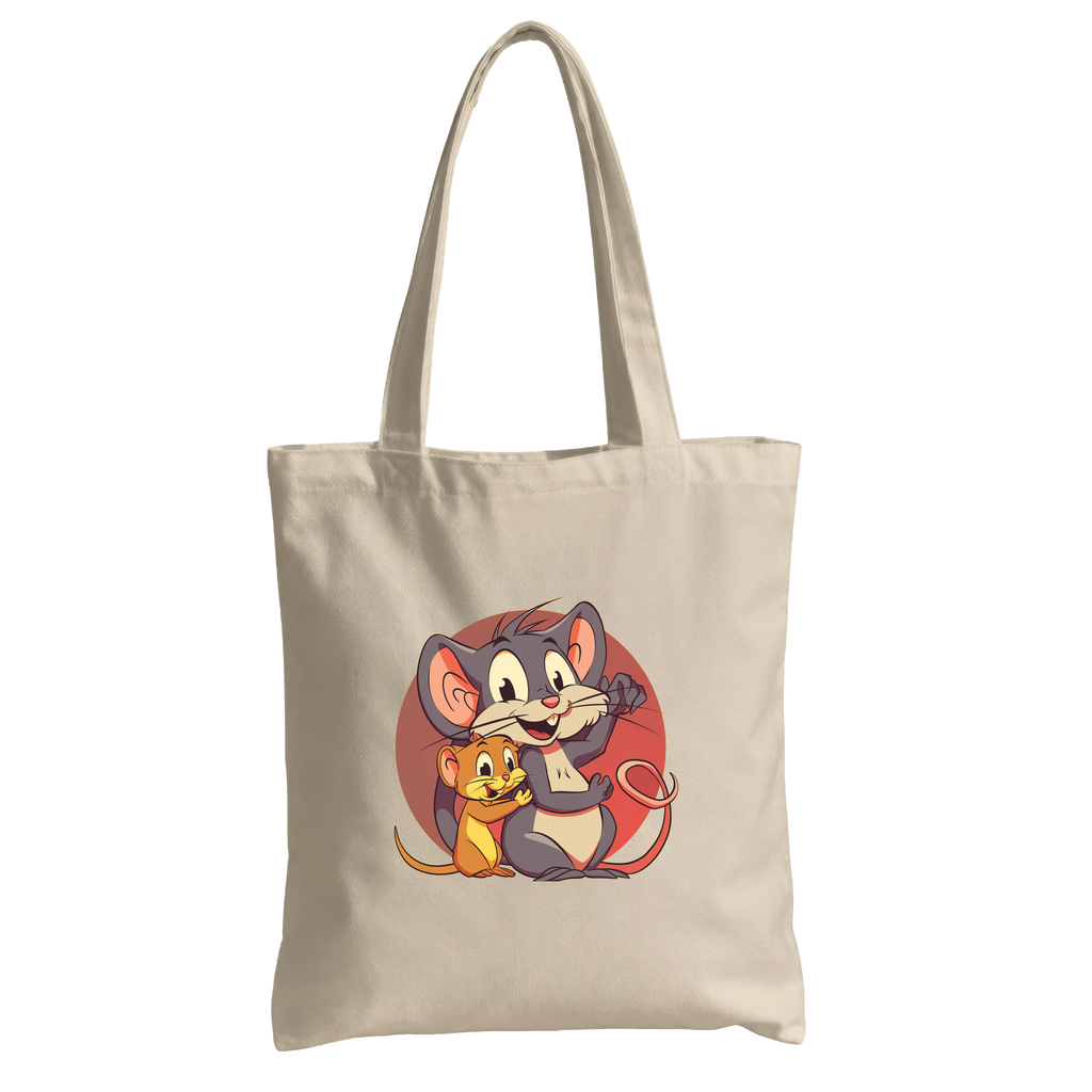 Cute Cartoon Mouse Friends Canvas - Tote Bag 🐭🧡