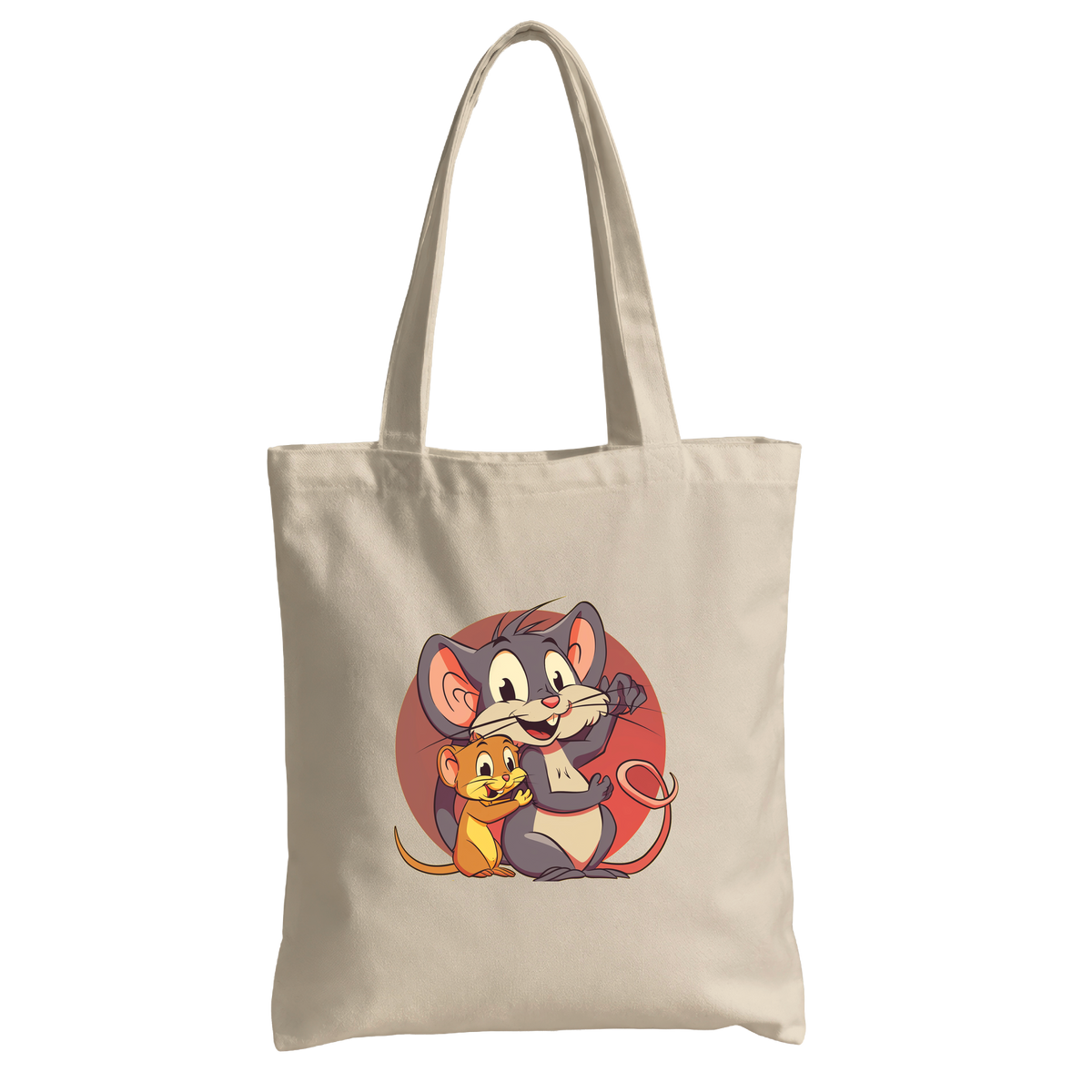 Cute Cartoon Mouse Friends Canvas - Tote Bag 🐭🧡