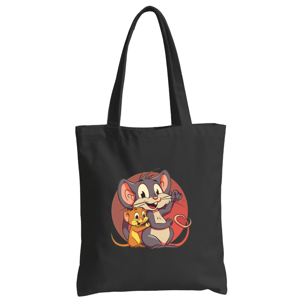 Cute Cartoon Mouse Friends Canvas - Tote Bag 🐭🧡