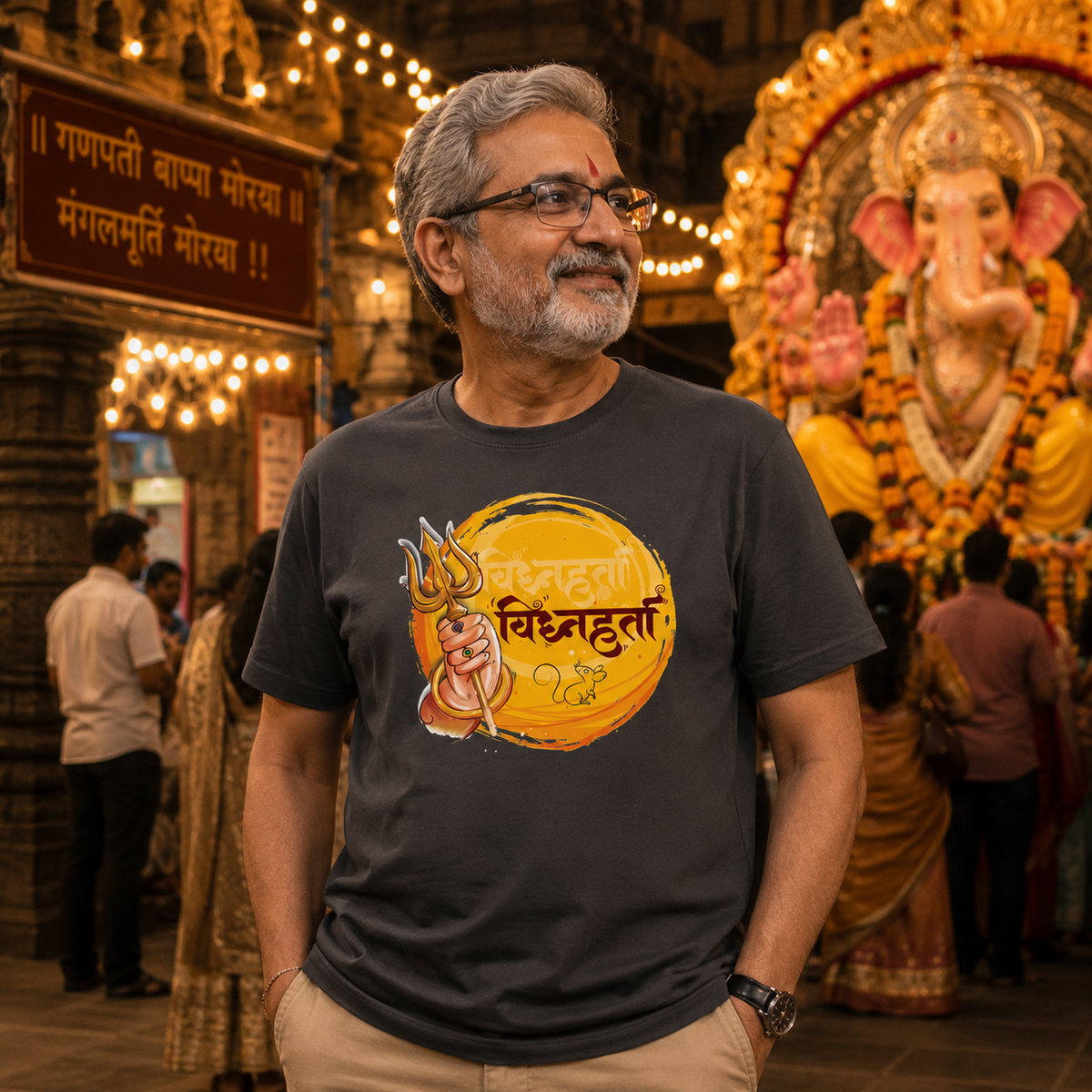 Vighnaharta – Bappa’s Blessings | Ganapati Special Marathi T-Shirt